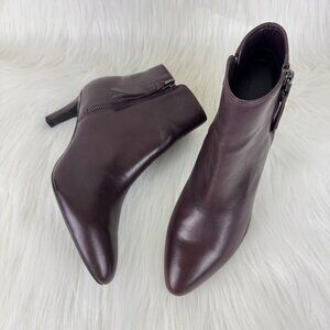 Clarks Artisan Leather Ankle Boot Booties Pointed Toe Shoes Stiletto Heel US 7.5